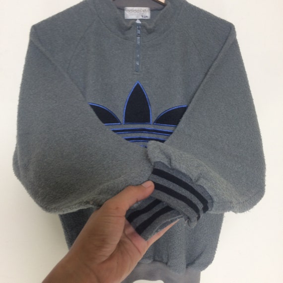 Vintage Adidas Trefoil 1/3 Zip Up Fleece Sweater … - image 5