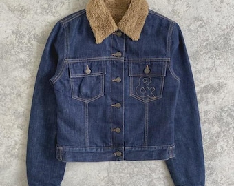 Dolce & Gabbana Sherpa Lined Fur Collar Women’s Denim Jacket Size 38 Made In Italy