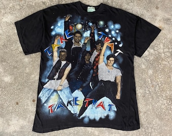 Vintage 1990’s Take That Mainstream Pop Group Single Stitch Boys Band T-shirt Size L