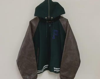 Vintage 90s Polo Ralph Lauren Leather Bomber Jacket, Men's XXL - Etsy