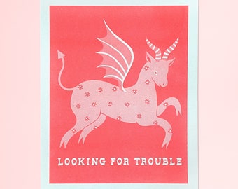 Troublesome Goat Riso Print