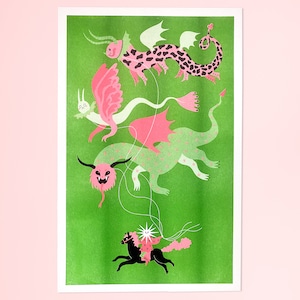 Dragons Dragons Dragons Riso Print