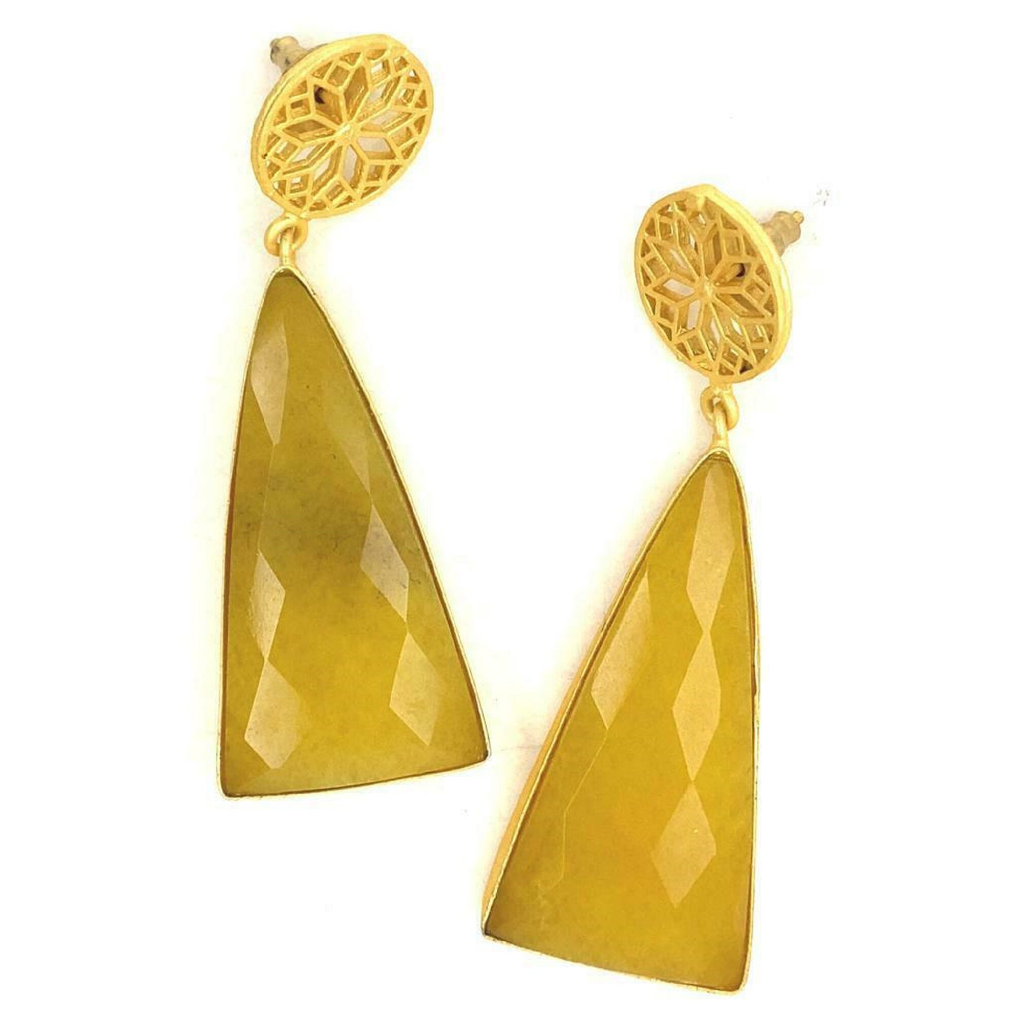 Statement Earrings Handcrafted Gold Plated Womens Jewellery Etsy