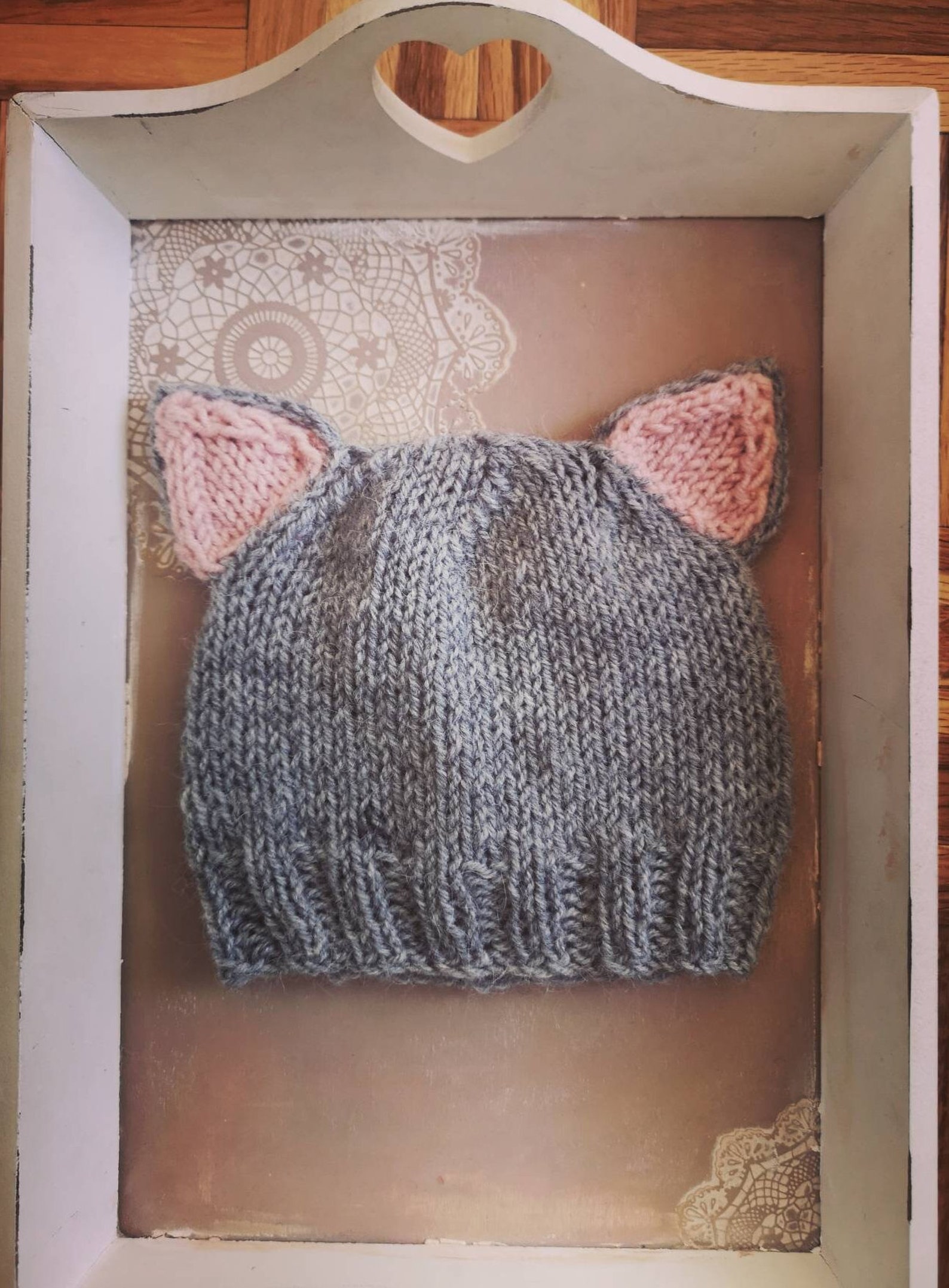 Baby Hat Knitting Pattern Kitty Cat Knitting Pattern Baby Etsy
