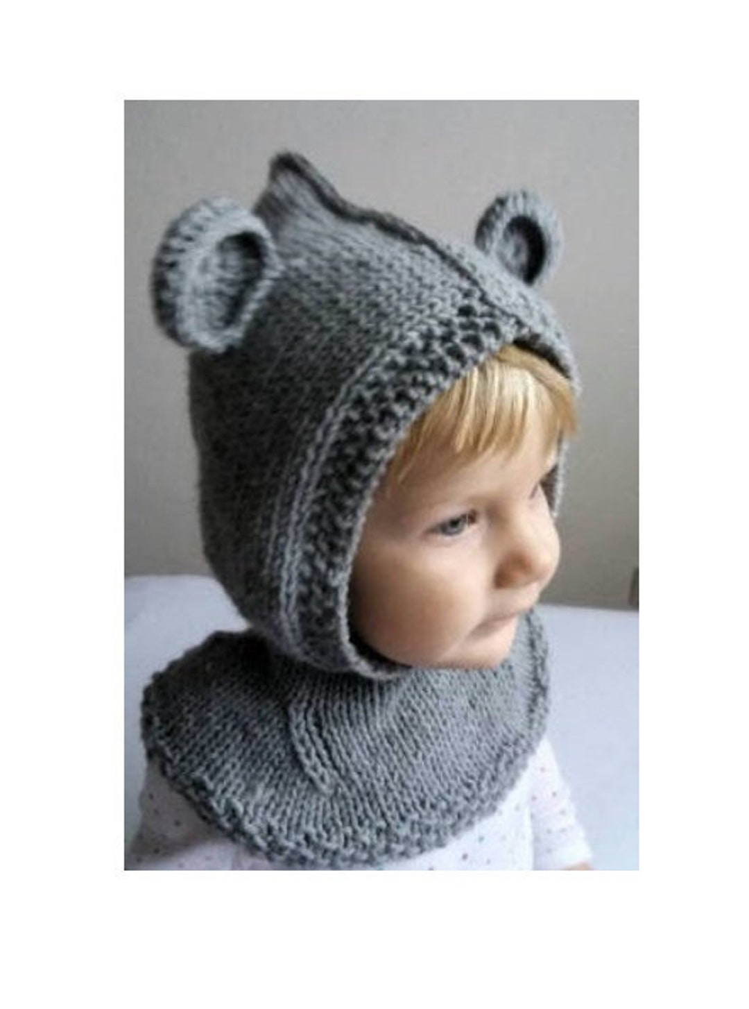 Baby Hat Pattern, PDF Knitting Pattern, Bear Hat Pattern