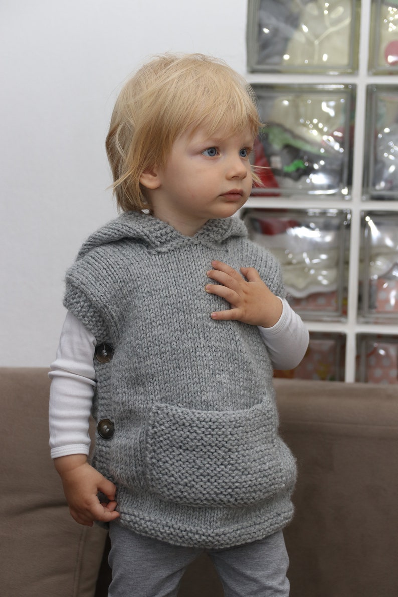 Baby Hoodie Vest Pattern Vest Knitting Pattern plus Mouse Etsy España