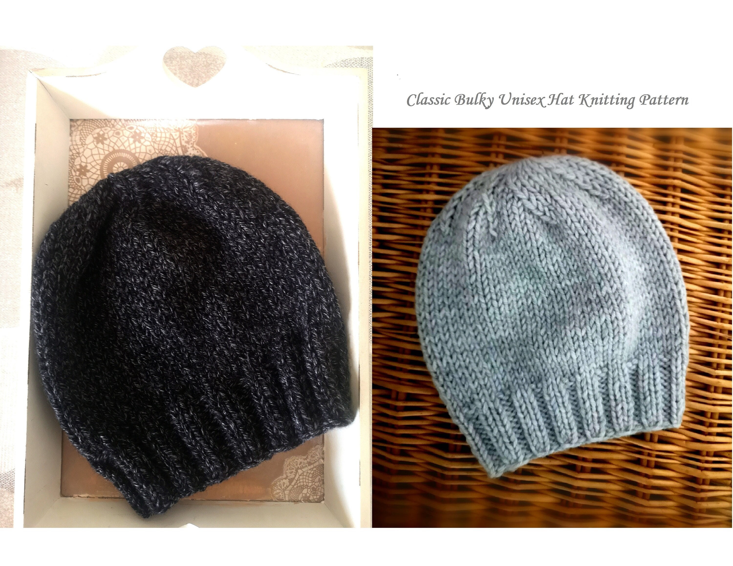 Classic Unisex Bulky Hat Knitting Pattern, Hat Knitting