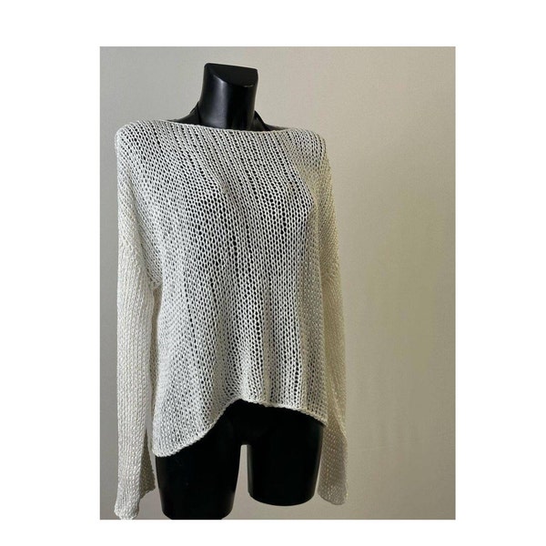 Modèle de tricot de pull d'été, modèle de pull en maille ample, modèle de tricot facile, modèle pour les débutants