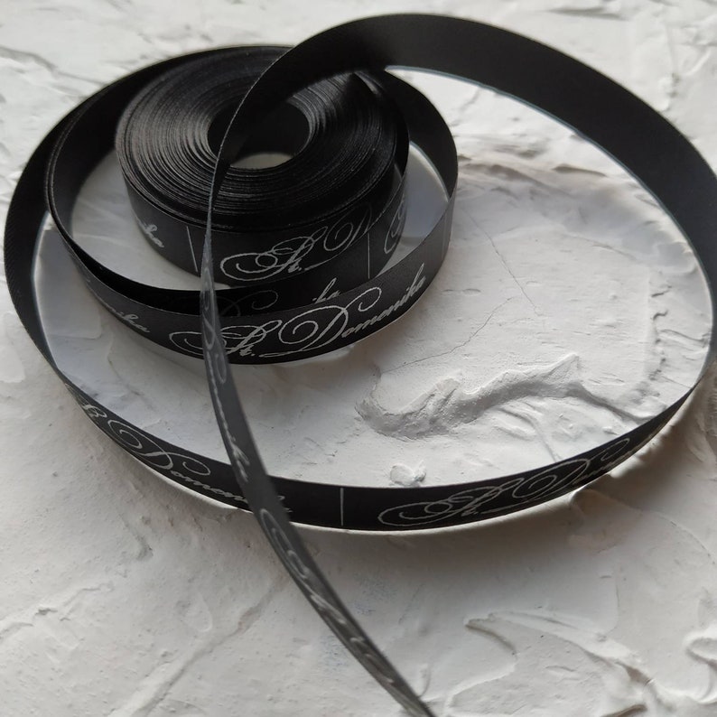 50 yard Custom satin ribbon Personalized ribbon Customised ribbon printed Brand logo on ribbon Handmade clothes tag Text tag Branded ribbon