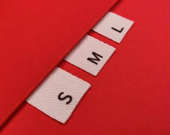 Twill Fold & Sew-in Size Labels: XS-XXXL Cotton Clothing Tags