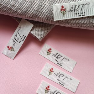 50-1000 pcs Ruban Sergé Etiquettes en coton biologique Etiquettes en tissu colorées personnalisées Etiquettes en coton doux Etiquettes pour vêtements à coudre