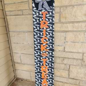 Trick Or Treat Porch Leaner, Halloween Porch Sign, Halloween Home Decor, Free Shipping