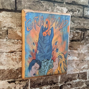 Graboid Arcade Art- Tremors Re-Created Art Sign - Wood Sign Wall Plaque - Handmade wood ink transfer