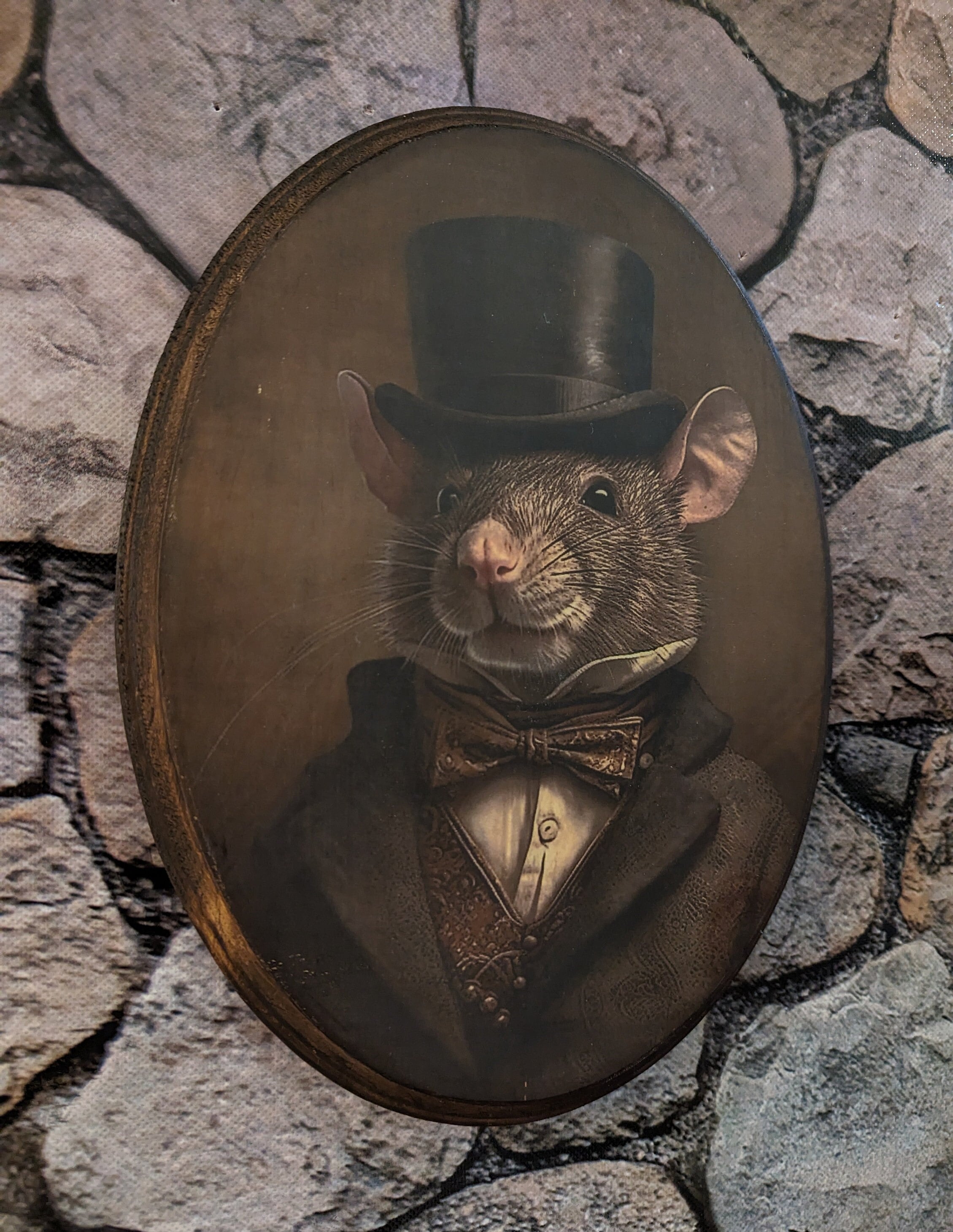 Victorian Rats Mr Rat Victorian Portrait - Vintage Style Animal Wall Art - Wooden ...