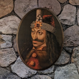 Vlad Tepes The Impaler - Vlad Dracula - Wood Portrait Wall Plaque - Handmade wood ink transfer