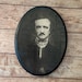 Edgar Allan Poe Portrait Wooden Sign Wall Plaque - Handmade wood ink transfer 