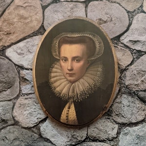 Elizabeth Báthory Portrait- The Blood Countess - Wood Wall Sign Plaque Bathory- Handmade wood ink transfer