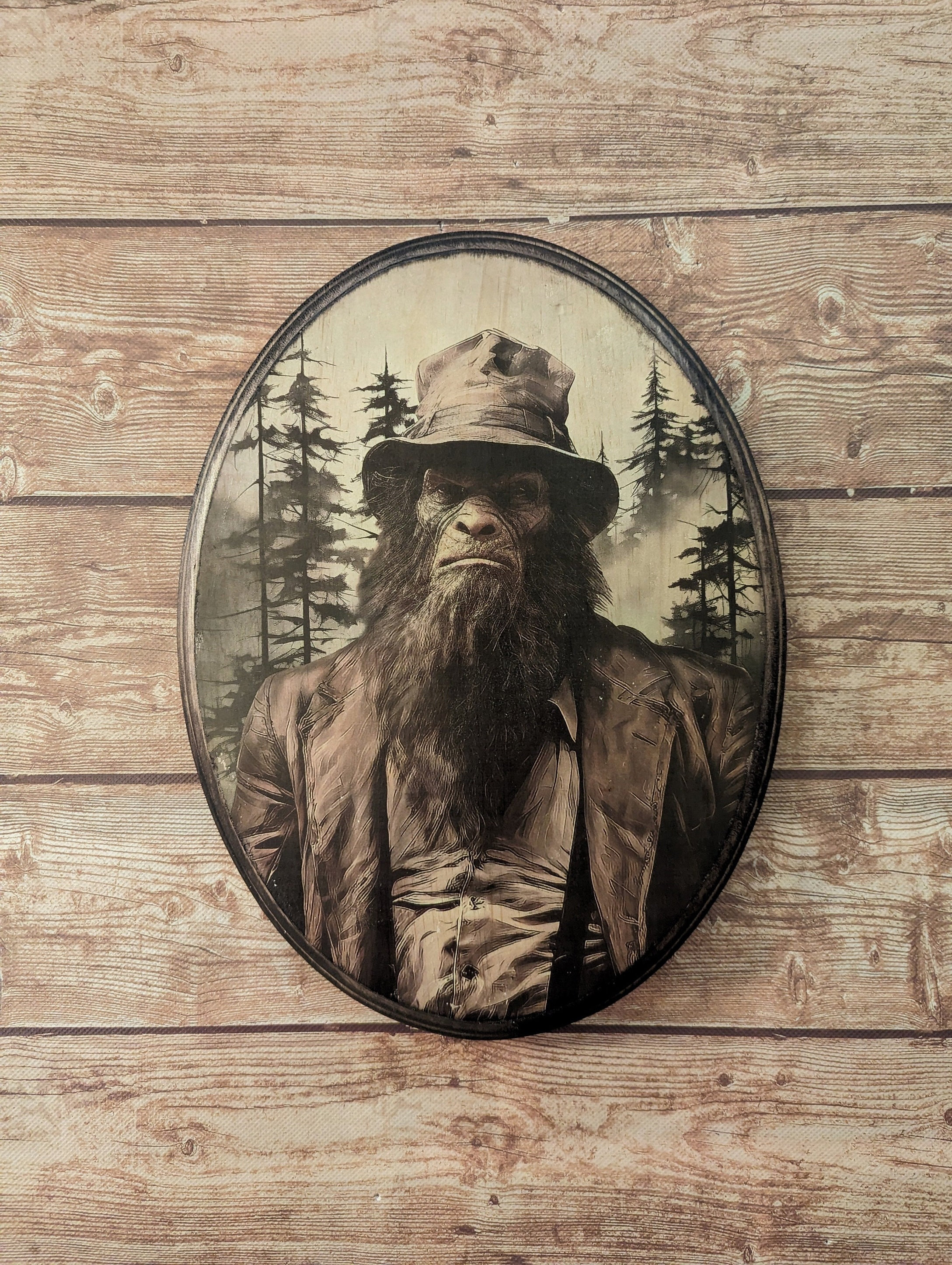 Mr Bigfoot Victorian Portrait - Vintage Style Animal Cryptid