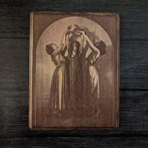 Three Witches Dancing By Helen Moller 1918 - Wooden Wall Plaque Sign- Witch Wall Décor Art - Handmade Witchcraft Wall Art