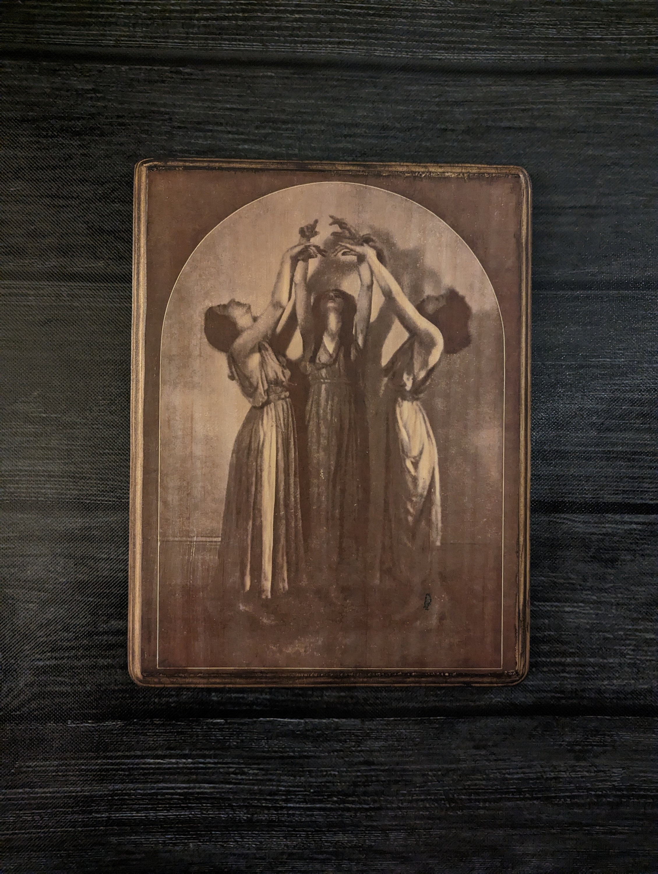 Three Witches Dancing By Helen Moller 1918 - Wooden Wall Plaque Sign- Witch Wall Décor Art - Handmade Witchcraft Wall Art