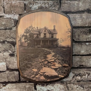 Old Abandoned House Wood Wall Art - Urbex Photography Wall Art - Handmade Wooden Plaque Sign - Creepy Dark Wall Art