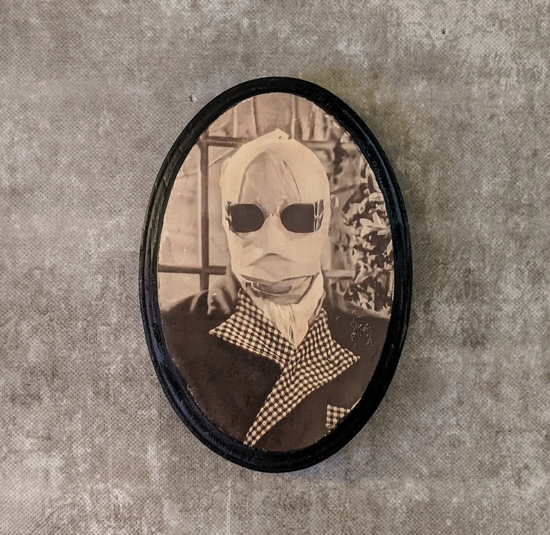 Miniature Invisible Men MINI Invisible Man Portrait -universal Monsters 1933 - Mini Wood Sign ...