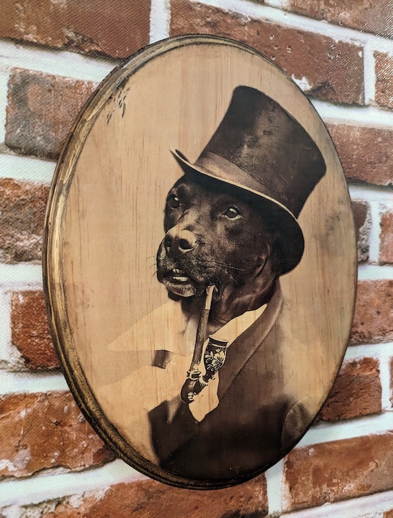 シルクハットをかぶったラブラドール犬 1894年 ボンク＆キンダーマン