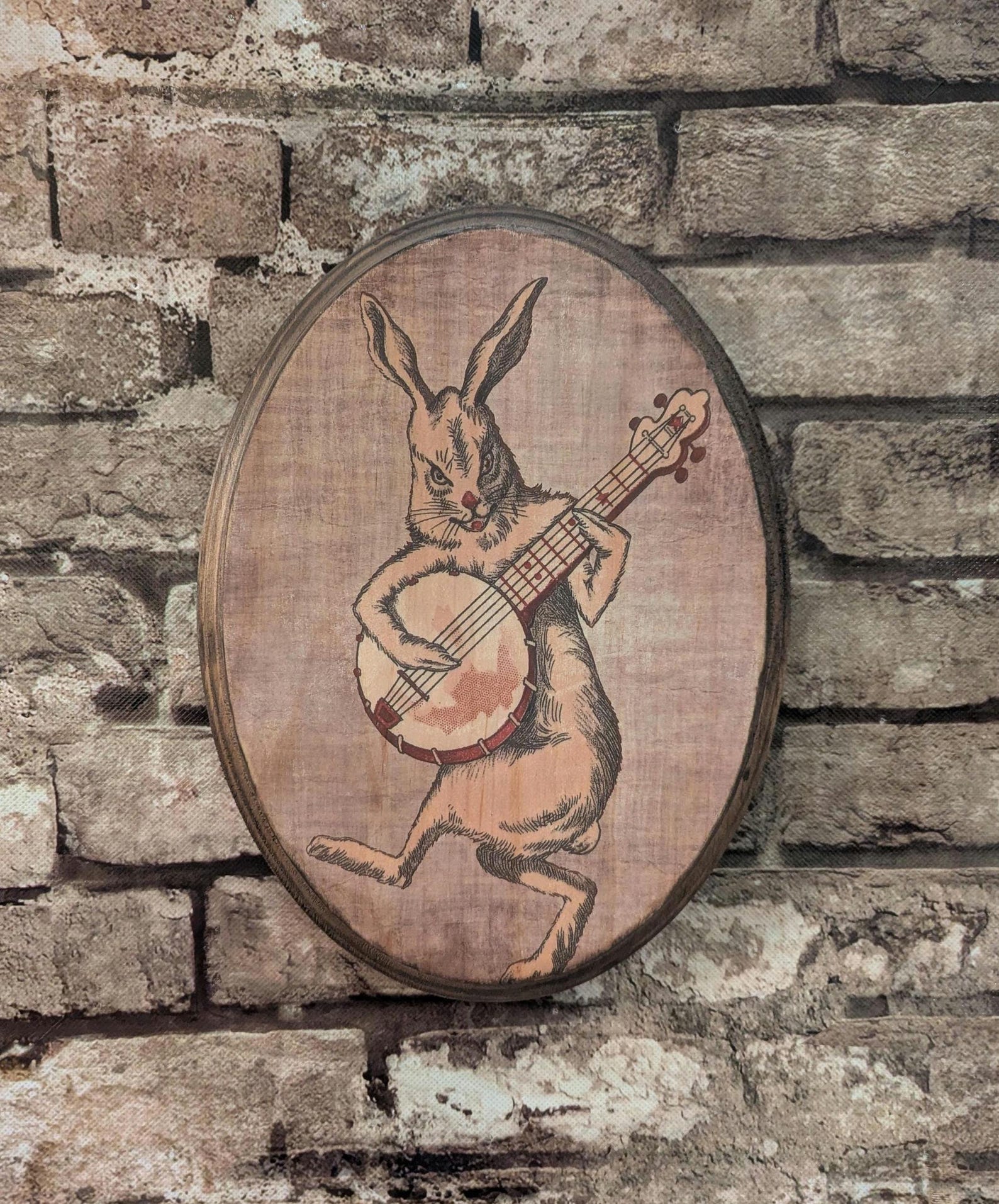 White Rabbit Playing a Banjo Art 1896 - Boston MA Shortstory Poster ...