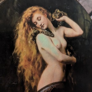 Lilith by John Collier - Hexen Wand Kunst - Handgemachtes Holz Schild Zeichen - Hexerei Schlange Wand Kunst Garten Eden Bild 3