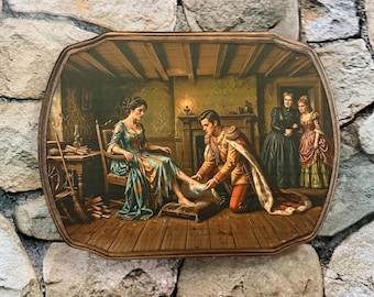 Assepoester / Cendrillon door Charles Perrault - Victoriaans geïnspireerde stijl verhalenboek kunst aan de muur - Handgemaakte houten plaquette