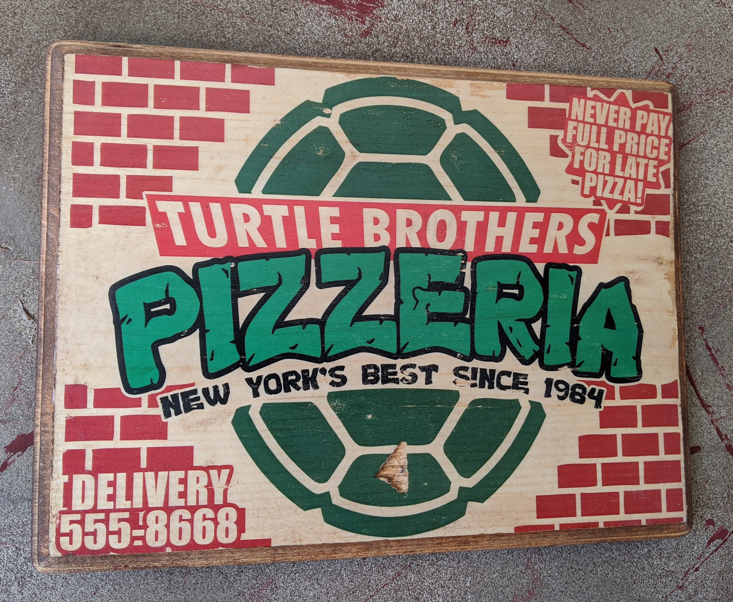 Turtle Brothers Pizzeria TMNT Ninja Turtles Inspired - Wood Sign Wall…