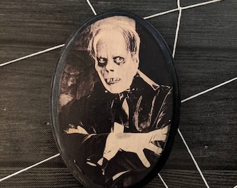 MINI Phantom of the Opera Portrait -Universal Monsters- Lon Chaney Mini Wood Sign Wall Plaque - wood ink transfer