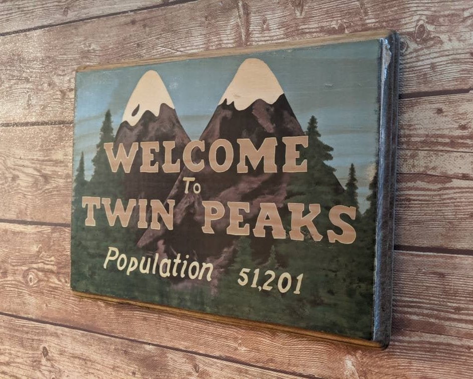 Zuhhgii Targa in metallo con scritta Welcome to Twin Peaks