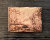 The Ring Well Picture - Horror Wood Sign Wall Plaque - Handmade wood ink transfer