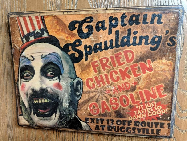 Captain Spaulding House of 1000 Corpses & Devil's Rejects Wood Sign Wall Plaque Handmade Clown Horror Wall Art image 2