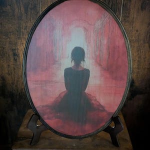 Woman in a Red Room - Witch Wall Art - Handmade Wood Plaque Sign - Witchcraft Wall Art - Gothic Dark Art