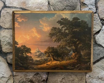 Fairy tale Fantasy Landscape Wall Art - Victorian Inspired Style Storybook Wall Art - Handmade Wood Plaque Sign Painted Style
