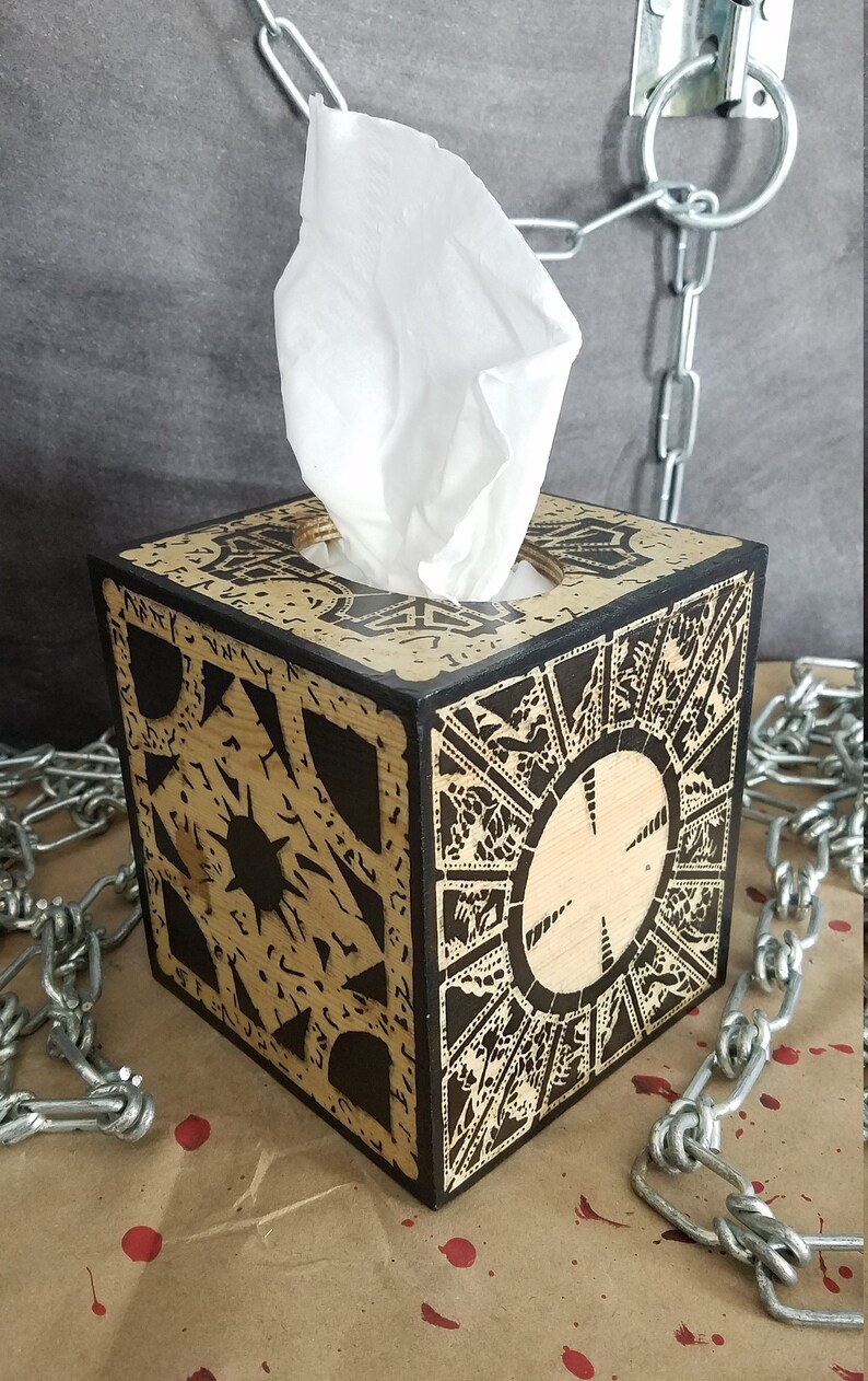 HELLRAISER Wooden PUZZLE BOX Handmade Tissue Box Dispenser Etsy