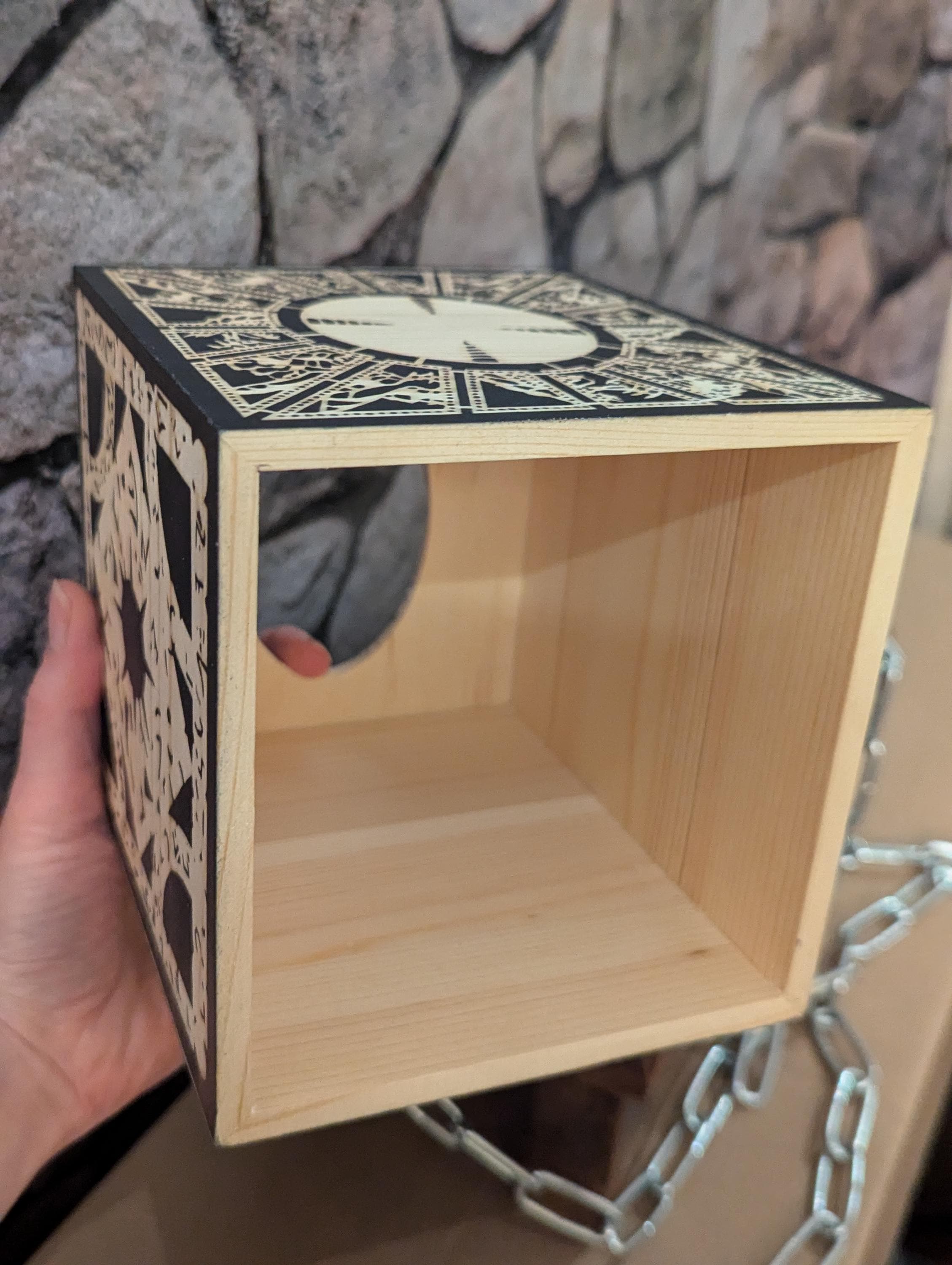 Wooden PUZZLE BOX - Handmade Tissue Box Dispenser - Lament