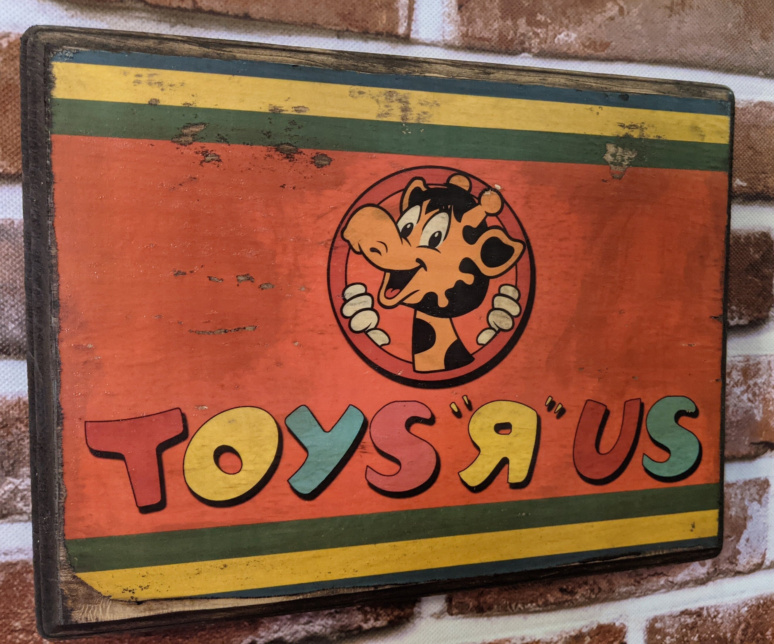 Toys R' Us toy store Vintage Style Wood Wall Sign Plaque Etsy