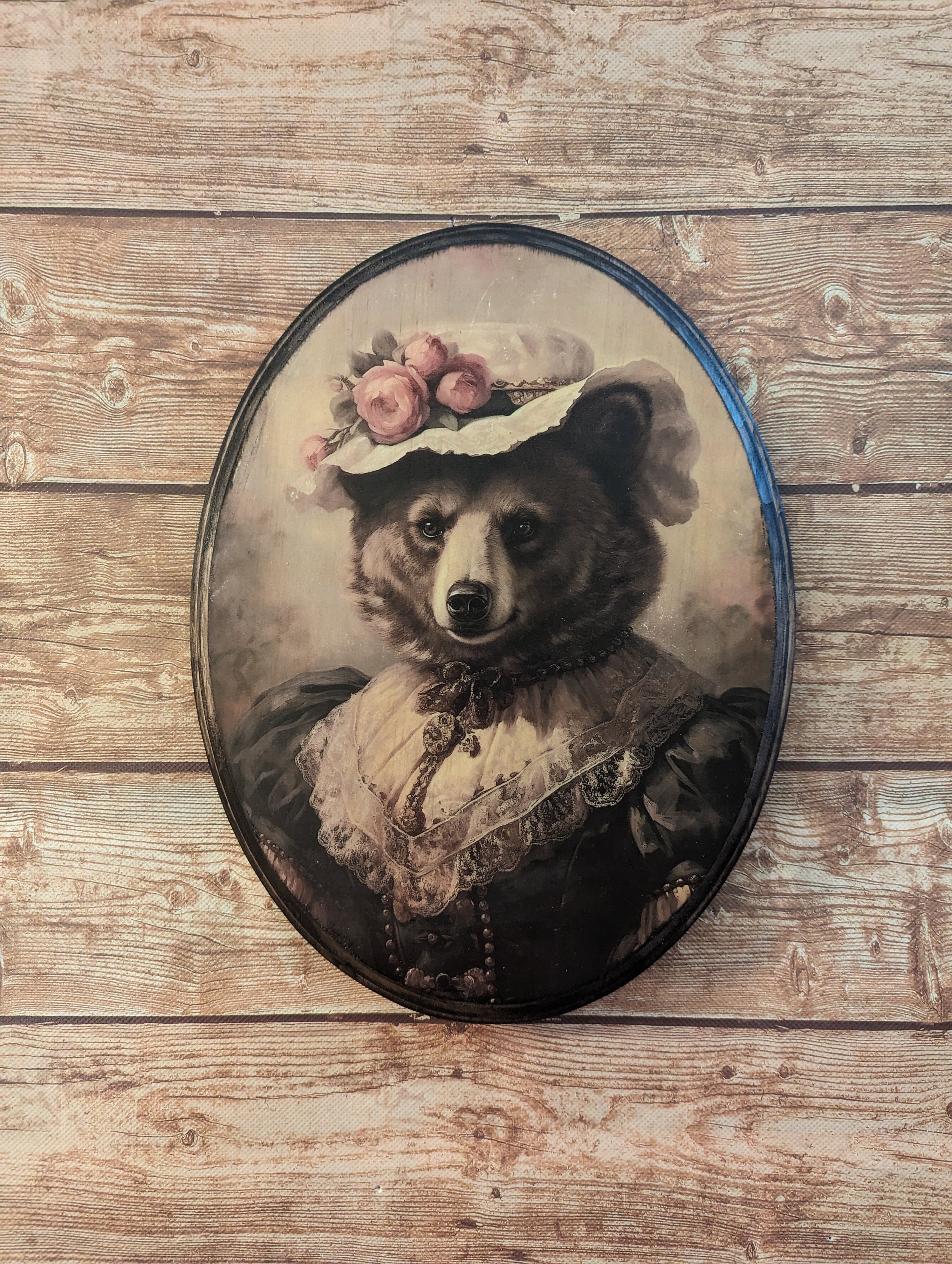 Miss Bear Victorian Portrait - Vintage Style Animal Wilderness