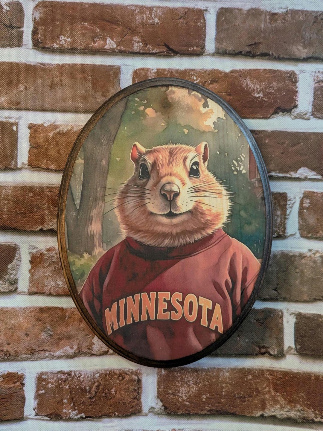Student Gopher Portrait Wooden Wall Art - Handmade Wood Plaque Sign ...