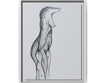 Art Print, Soft Whimsey Woman, Matte Canvas, Framed, Wall Art Decor, Home Office Decor