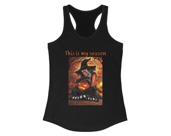 Womens Halloween Racerback Tank Top: Witchy Spooky Season Apparel