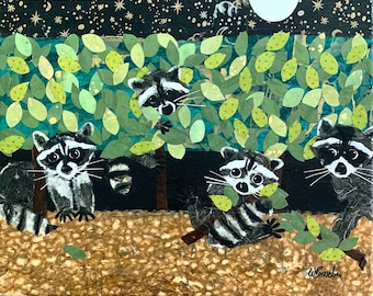 Art print, Raccoon Babies, 8x10”