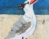 Paper collage art, My Tern by Wendy Boucher, 6x6”, ready to hang or sit on a shelf