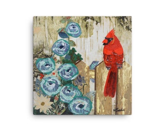 Canvas print, 12x12", May Flowers 2 by Wendy Boucher, cardinal