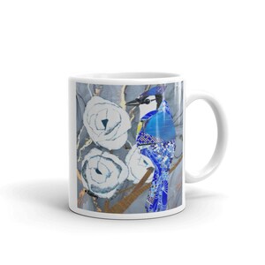 Weißer glänzender Becher, Blauhäher von Wendy Boucher, Kaffeebecher,