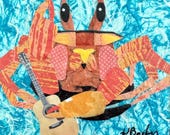 Paper collage art, TKing Requests by Wendy Boucher, 6x6”, ready to hang or sit on a shelf
