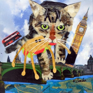 London’s in a Pickle, Kunstdruck von Wendy Boucher, Katze